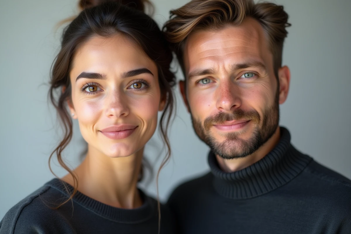 Comparaison côte à côte d'yeux marron foncés et d'yeux hazel pour illustrer la différence de pigmentation entre les deux