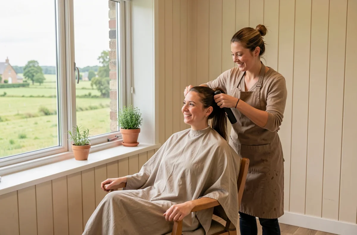 Coiffeuse de proximité Eric Stipa à Pacy-sur-Eure avec vue sur la vallée