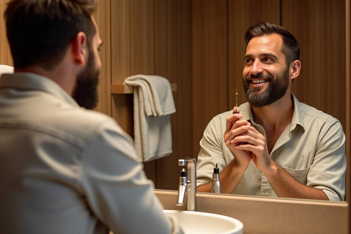 Homme appliquant de l